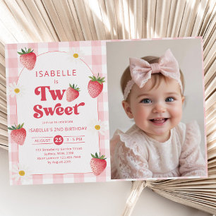 Invitation Photo de la fête du 2e anniversaire de la Fraise d