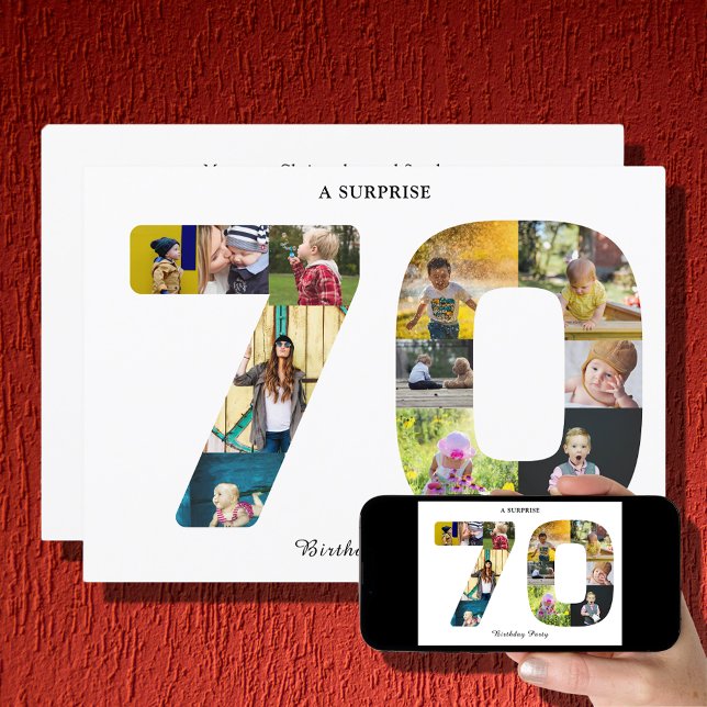 Invitation photo de la fête du 70e anniversaire (Créateur téléchargé)