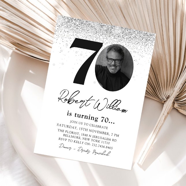 Invitation photo de la fête du 70e anniversaire mo (Créateur téléchargé)