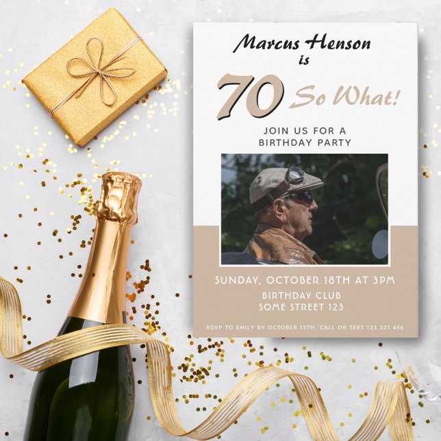 Invitation photo de la fête du 70e anniversaire mo (Créateur téléchargé)