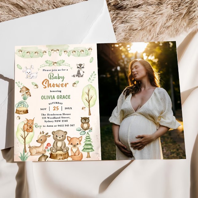Invitation Photo de la fête du Baby shower des animaux des bo (Créateur téléchargé)