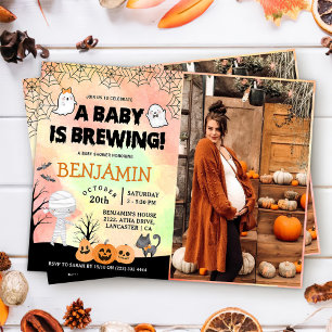 Invitation Photo de la fête du Baby shower du costume d'Hallo