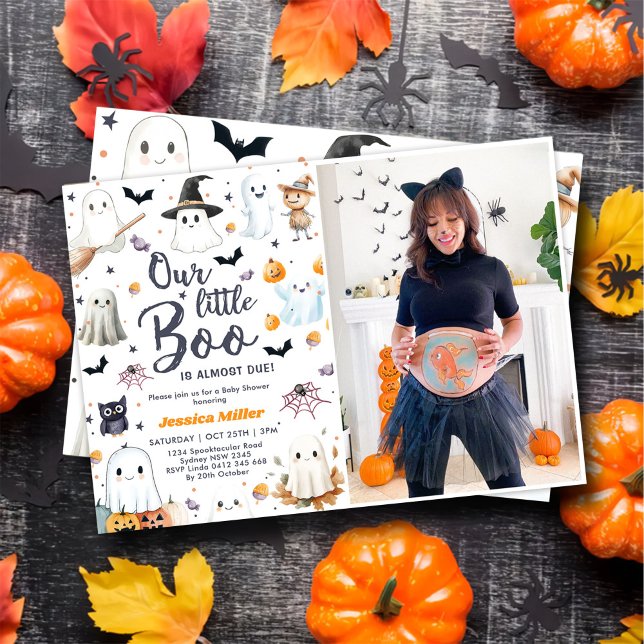 Invitation Photo de la fête du Baby shower fantôme d'Hallowee (Créateur téléchargé)