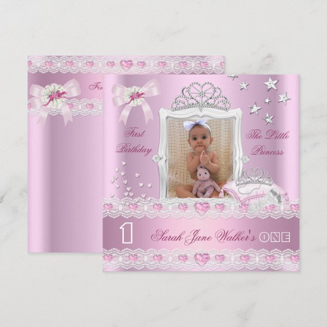 Invitation Photo de la fête du premier anniversaire de la pet (Devant / Derrière)