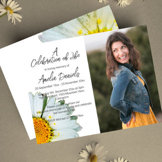 Invitation Photo de la marguerite blanche Célébration de la c