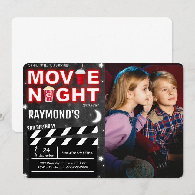 Invitation photo de la nuit du film (Devant / Derrière)