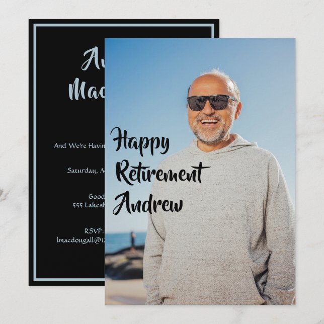 Invitation photo de la partie de retraite (Devant / Derrière)