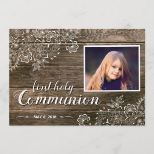 Invitation photo de la première communion de dente