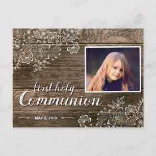 Invitation photo de la première communion de dente