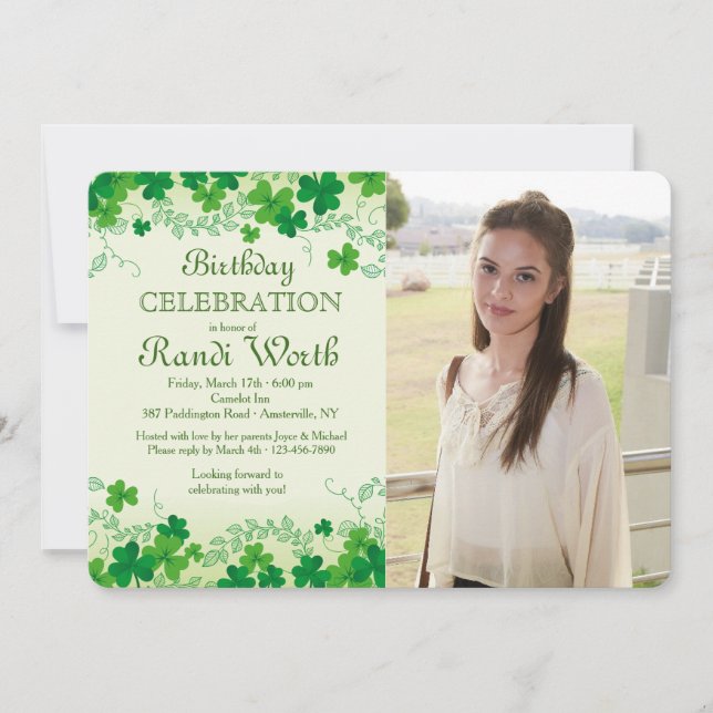 Invitation photo de la Saint Patrick (Devant)