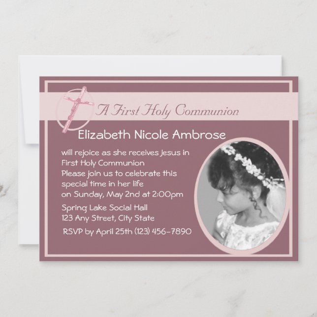 Invitation Photo de la Sainte Communion (Devant)