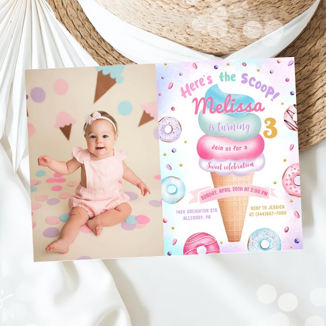 Invitation Photo de l'anniversaire de la Scoop (Créateur téléchargé)