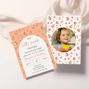 Invitation Photo de l'anniversaire de Little Peach