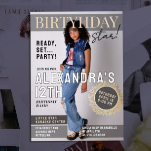 Invitation Photo de l'anniversaire d'une célébrité sur la cou