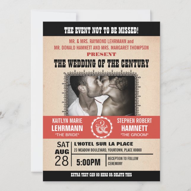Invitation photo de l'événement mariage (Devant)