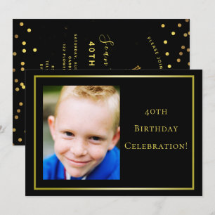 Invitation Photo de l'homme Fête du 40e anniversaire