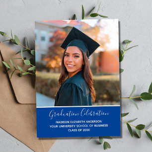 Invitation Photo de l'obtention du diplôme Blue White College