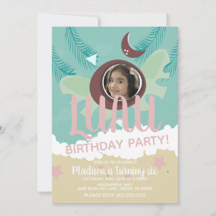 Invitation Photo de Luau à la noix de coco pour un anniversai