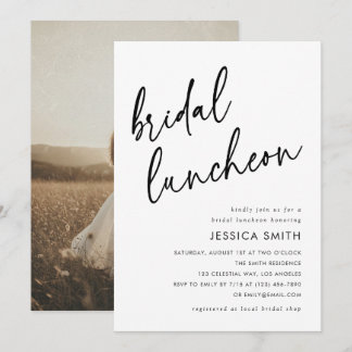 Invitation Photo de Luncheon de Mariage Minimaliste Moderne