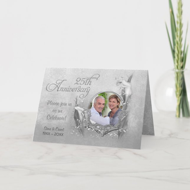 Invitation photo de lys calla pour les 25 ans de m (Devant)