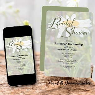 Invitation Photo de Marguerite de Shasta Blanche pour Baby Sh