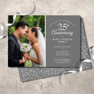Invitation Photo de mariage 25e anniversaire de mariage confe