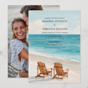 Invitation Photo de mariage de destination de plage à l'aquar