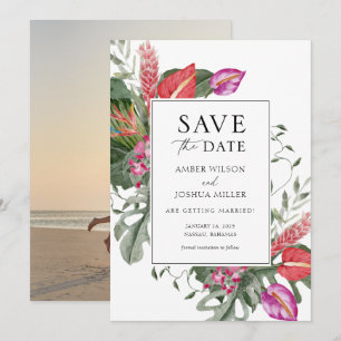 Invitation Photo de mariage de destination tropicale Enregist