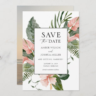 Invitation Photo de mariage de destination tropicale Enregist