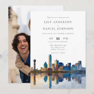 Invitation Photo de mariage de la destination de l'horizon de