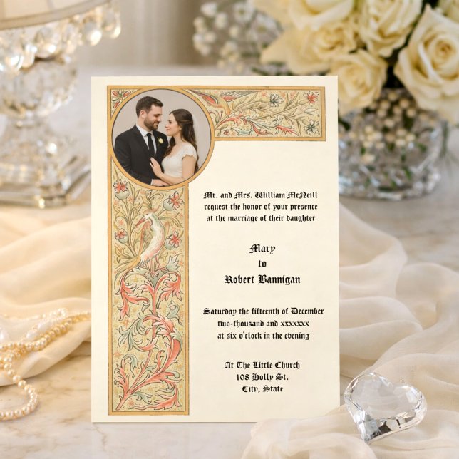 Invitation Photo de mariage de style médiéval (Créateur téléchargé)