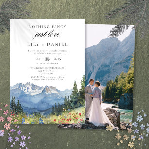 Invitation Photo de mariage en montagne avec évasion