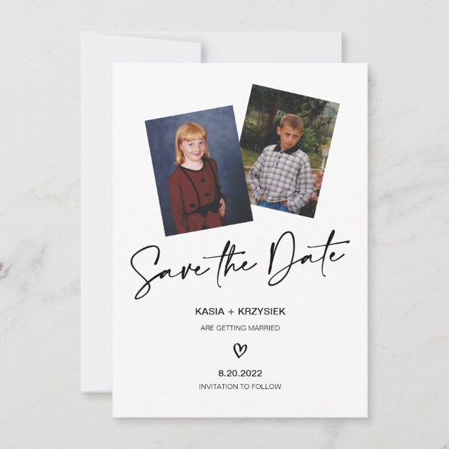 Invitation Photo de mariage Enregistrer la date (Devant)