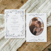 Photo de mariage floral vintage gris argenté franç