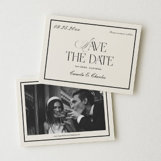 Invitation Photo de mariage victorien de vieille fortune Save