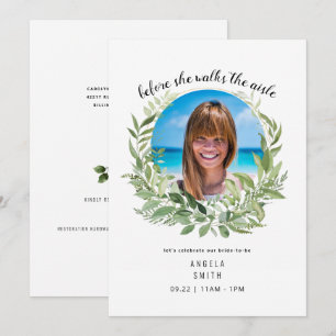Invitation Photo de mariée avant qu'elle marche Fête des mari