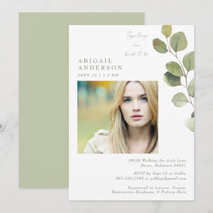 Invitation Photo de mariée Sage Spoiling our Bride-to-be Douc