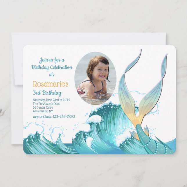 Invitation photo de Mermaid Tail (Devant)