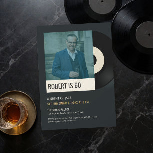 Invitation Photo de musique vinyle pour une soirée de jazz vi
