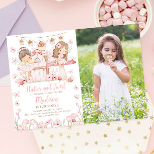 Invitation Photo de naissance Jardin Magique Fée Enchantée