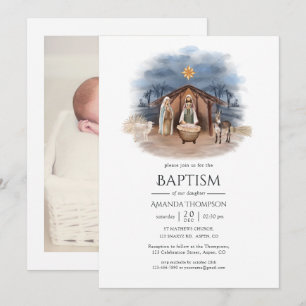 Invitation Photo de Noël religieux de la Nativité de Jésus