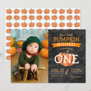 Invitation Photo de notre petit Citrouille d'automne