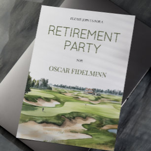 Invitation Photo de parcours de golf aquarelle pour une fête