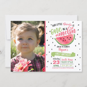 Invitation photo de pastèque One In a Melon
