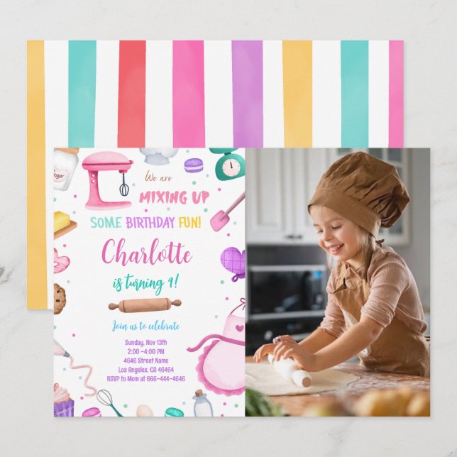 Invitation photo de pâtisserie (Devant / Derrière)