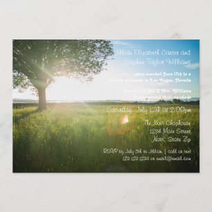 Invitation Photo de paysage d'arbre - Annonce de mariage
