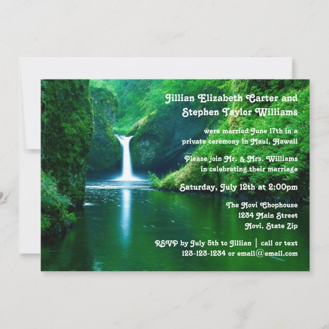 Invitation Photo de paysage de cascade - Annonce de mariage (Devant)