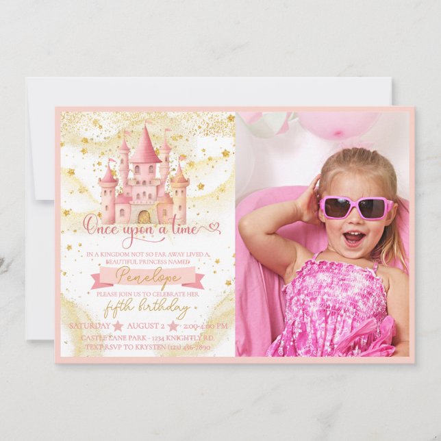 Invitation photo de princesse Il était une fois (Devant)