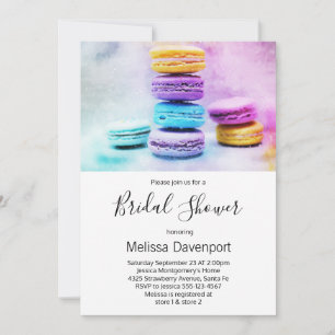 Invitation Photo de Réception de Mariage aux Macarons Colorés
