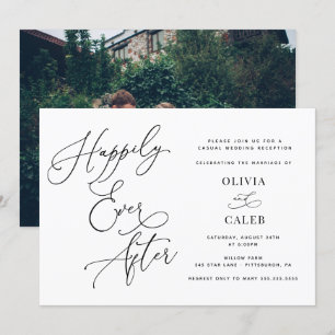 Invitation Photo de réception de mariage « Heureux pour toujo